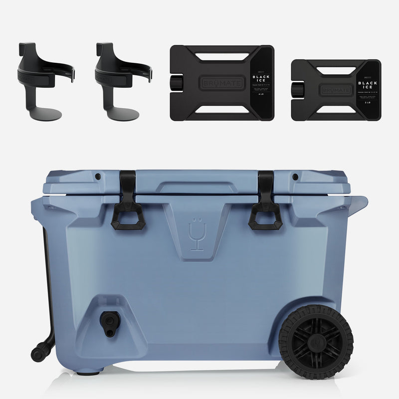 Br Tank 55-Quart Double Drink Holder Cooler Bundle | Denim - Active Outdoor Bundle
